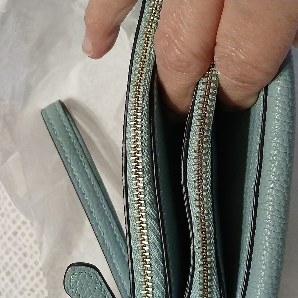 Coach Blue Leather Wristlet Clutch New  With Tags - Picture 9 of 10